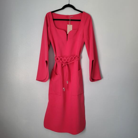 NWT $715 Alexis Sassari Shift Midi Dress Sz XS NEW Wedding Guest Cocktail Resort - Picture 9 of 15
